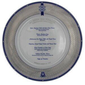 M/S Seven Seas Voyager Christening Luncheon Monaco March 31 2003 Plate Porsgrund